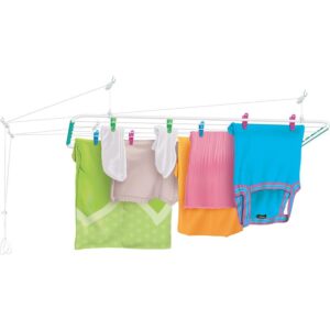 Varal de Teto Mônaco Aço Branco 1,20x56cm Secalux