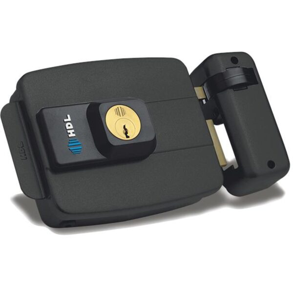 Fechadura Elétrica Dupla Fixa Abertura para Dentro C90 12V Preta