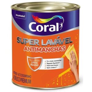 Tinta Premium Acrílica Fosco Super Lavável Branco 3,6L Coral
