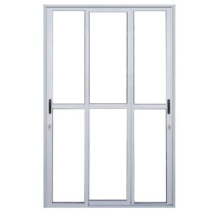 Porta de Correr 3 Folhas com Fechadura Alumínio Branco Premium Lux