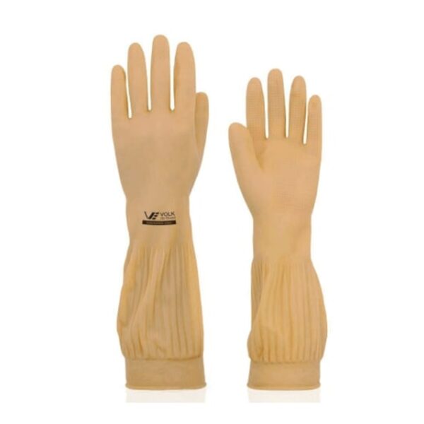 Luva Látex Ranhurada Natural Volk