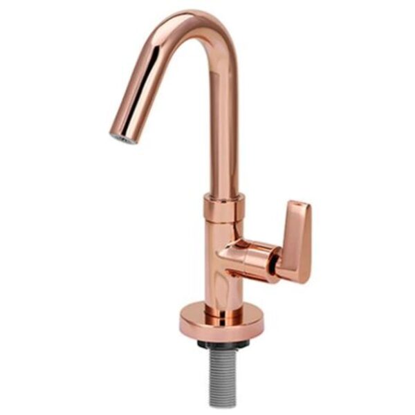 Torneira para Banheiro Mesa 1/4V Bica Média Rosê Clock