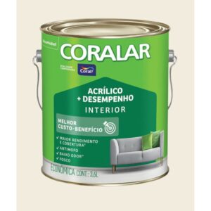 Tinta Econômica Acrílica Fosco + Desempenho Branco 3,6L Coralar