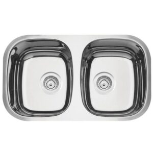 Cuba de Embutir Retangular Aço Inox Alto Brilho Dupla Tramontina