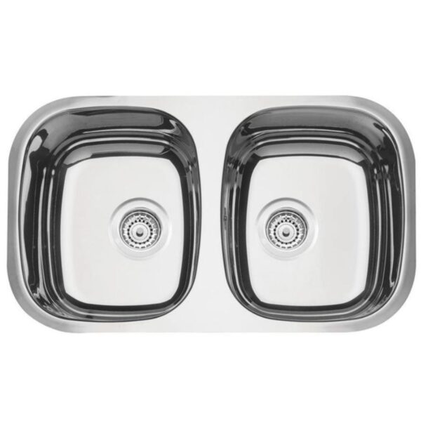 Cuba de Embutir Retangular Aço Inox Alto Brilho Dupla Tramontina