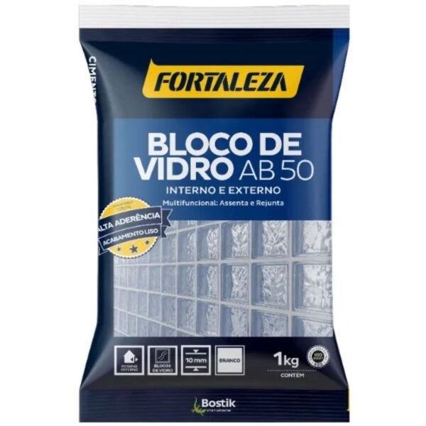 Argamassa AB 50 para Bloco de Vidro Branca 1Kg Fortaleza