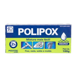 Massa Epóxi Polyfort Cinza 100g Pulvitec
