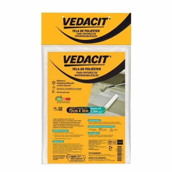 Tela Estruturante Poliéster Vedatex 73cm 10m Vedacit