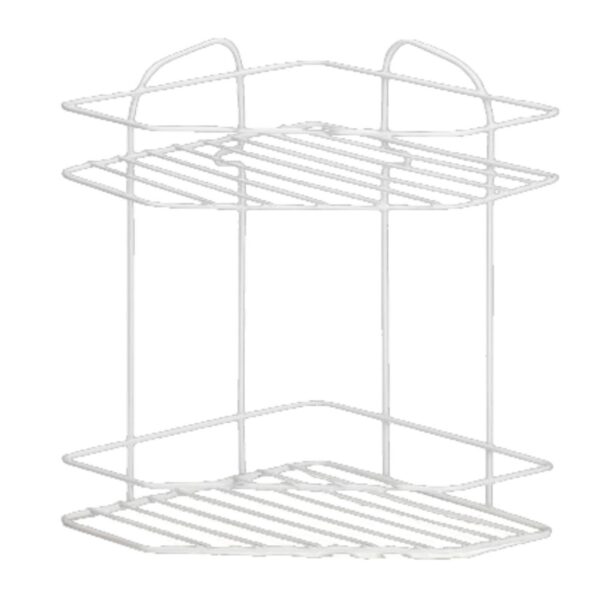 Cantoneira para Banheiro Emborrachada Dupla Branco 31,5cm