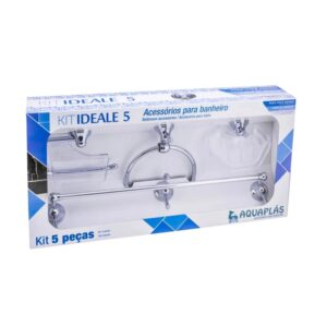 Kit Acessórios para Fixar ABS Ideale com 5 peças Cristal/Cromado