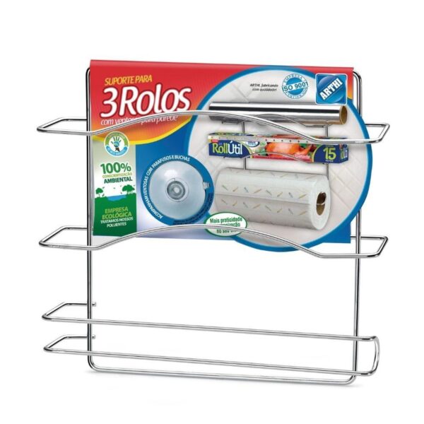 Cook Home Organizador para Três Rolos Cromado