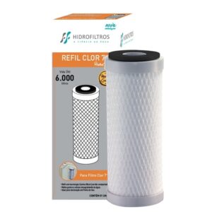 Refil para Filtro Bebedouro com Carvão Ativado 7″ 100L/H Hidrofiltros