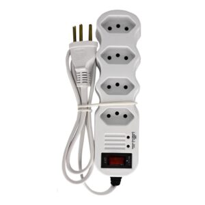 Filtro de Linha com 4 Tomadas de 2 Pólos + T 10A 1 Metro Ilumi