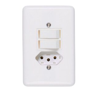 Conjunto 2 Interruptores Simples + Tomada 10A 4×2 Stylus Ilumi