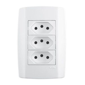 Conjunto 3 Tomadas 2P+T 20A 4×2 Slim Ilumi