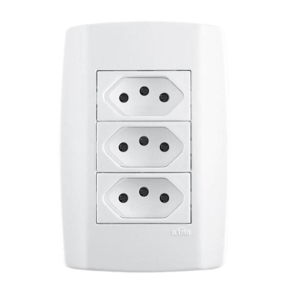 Conjunto 3 Tomadas 2P+T 20A 4×2 Slim Ilumi