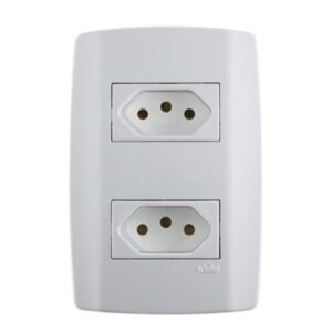 Conjunto 2 Tomadas 2P+T 10A 4×2 Slim Ilumi