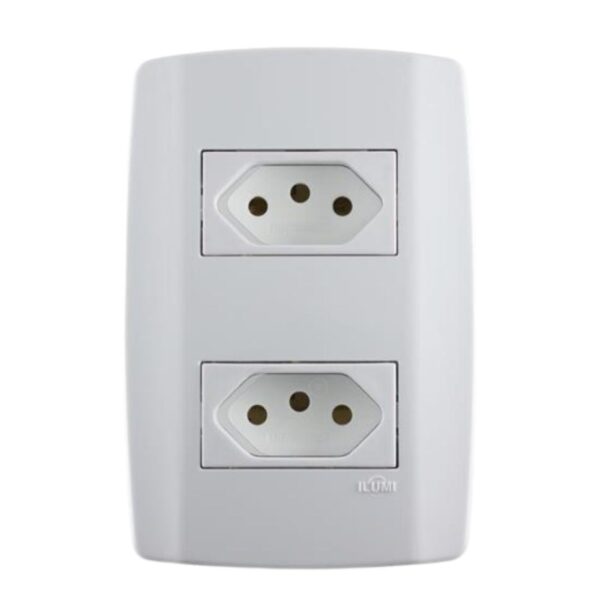 Conjunto 2 Tomadas 2P+T 10A 4×2 Slim Ilumi