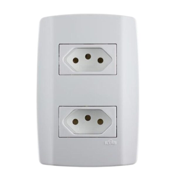 Conjunto 2 Tomadas 2P+T 20A 4×2 Slim Ilumi