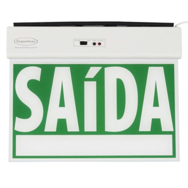 Sinalização LED Saída de Emergência 1 Face Adesivo/Seletor Segurimax