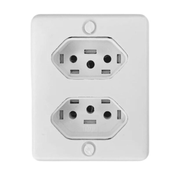 Conjunto 2 Tomadas 2P+T 10A 4×2 Box Ilumi