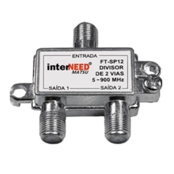 Divisor Coaxial 1:2 Copo de Metal 5A 900MHZ Interneed