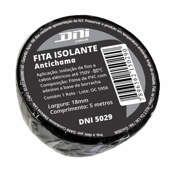 Fita Isolante PVC 18mm 5 Metros DNI