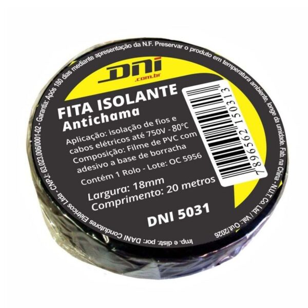 Fita Isolante PVC 18mm 20 Metros DNI