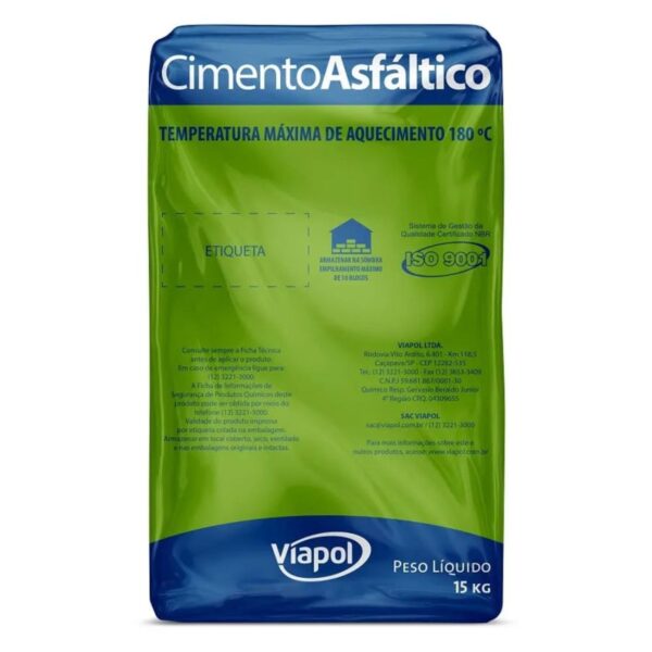 Cimento Asfáltico em Bloco NBR II Preto 15Kg Viapol
