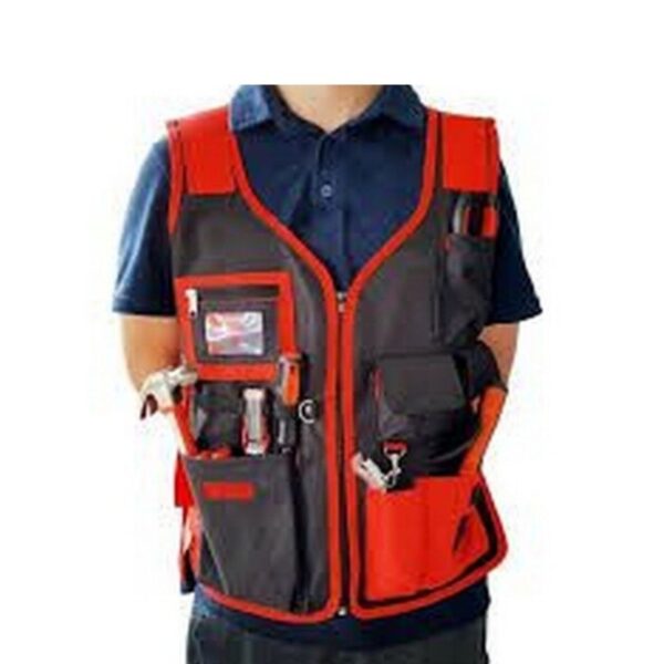 Colete para Ferramentas Preto Tam Único Lona 7 Bolsos MTX