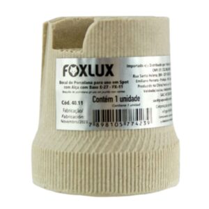 Soquete de Porcelana sem Alça Lisa para Spot para Lâmpada E27 Foxlux