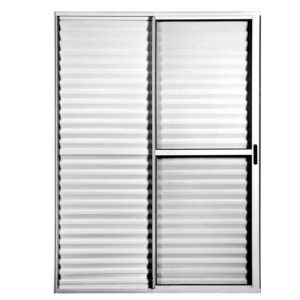 Porta Balcão Veneziana 3 Folhas Alumínio Brilhante Lux