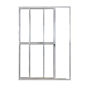 Porta de Correr 2 Folhas Alumínio Brilhante Lux