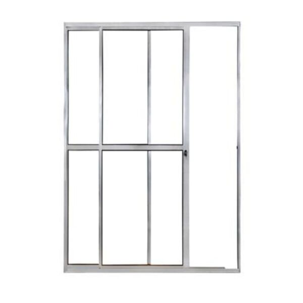 Porta de Correr 2 Folhas Alumínio Brilhante Lux