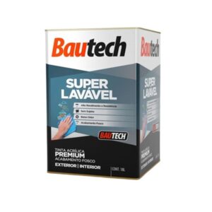Tinta Premium Acrílica Fosco Super Lavável Branco 18L Bautech