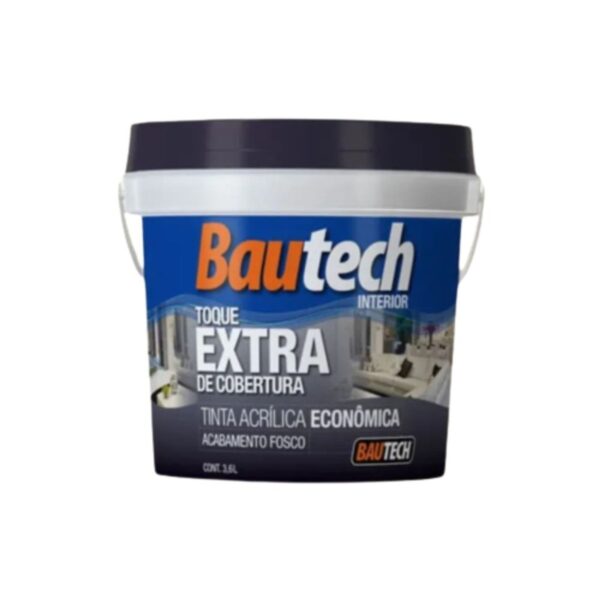 Tinta Econômica Acrílica Fosco Profissional Branco 3,6L Bautech