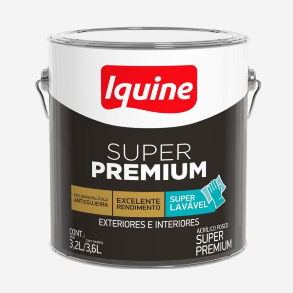 Tinta Premium Acrílica Fosco Super Premium Branco 3,6L Iquine