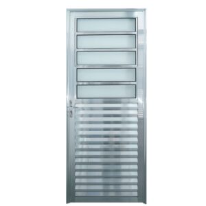 Porta Basculante Vidro Boreal Alumínio Brilhante 210x80cm Lux