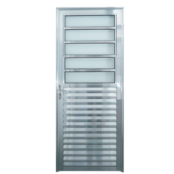 Porta Basculante Vidro Boreal Alumínio Brilhante 210x80cm Lux