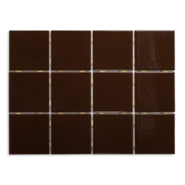 Revestimento Extra Telado Catano Bold Brilhante Marrom 10X10cm 1,95m2