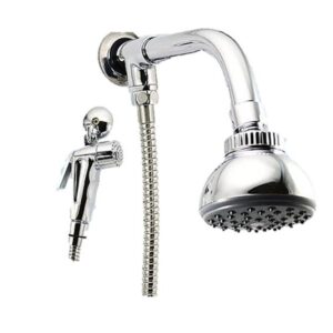 Chuveiro Redondo com Desviador e Gatilho Cromado Médio Stoc Metais