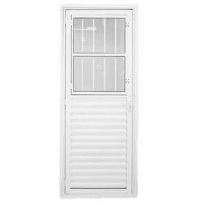 Porta Postigo Alumínio Branco Vidro Boreal 210x80cm Lux