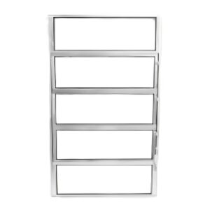 Janela Basculante 5 Folhas Vidro Boreal Alumínio Brilhante Lux