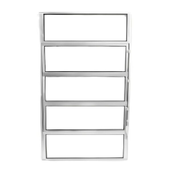 Janela Basculante 5 Folhas Vidro Boreal Alumínio Brilhante Lux