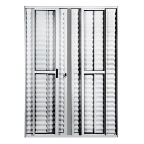 Porta Balcão Veneziana 6 Folhas Alumínio Branco Lux