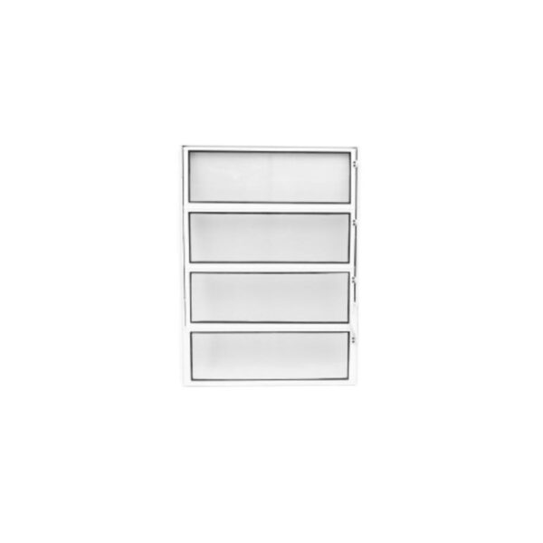 Janela Basculante 4 Folhas Vidro Boreal Alumínio Branco Lux