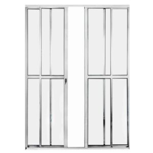 Porta de Correr 4 Folhas Alumínio Brilhante Lux