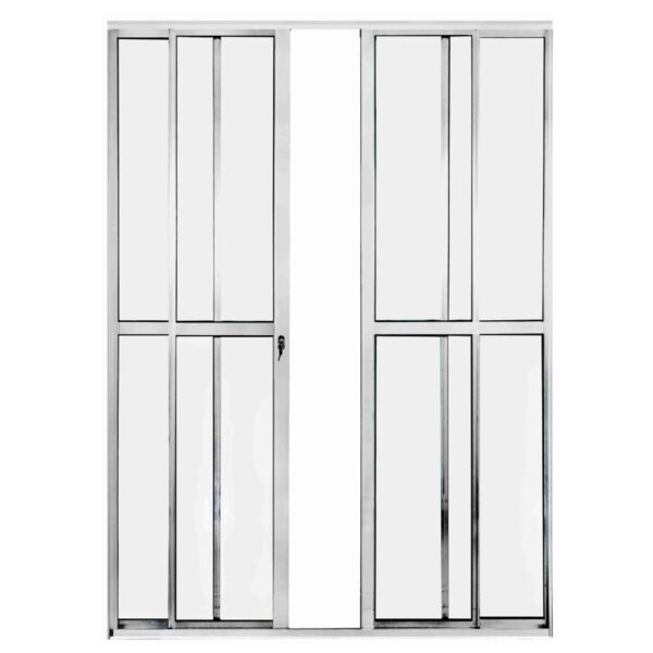 Porta de Correr 4 Folhas Alumínio Brilhante Lux