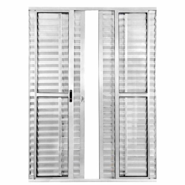 Porta Balcão Veneziana 6 Folhas Alumínio Brilhante Lux