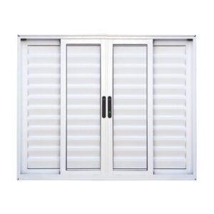 Veneziana 6 Folhas sem Grade Alumínio Branco Premium Lux